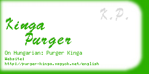 kinga purger business card